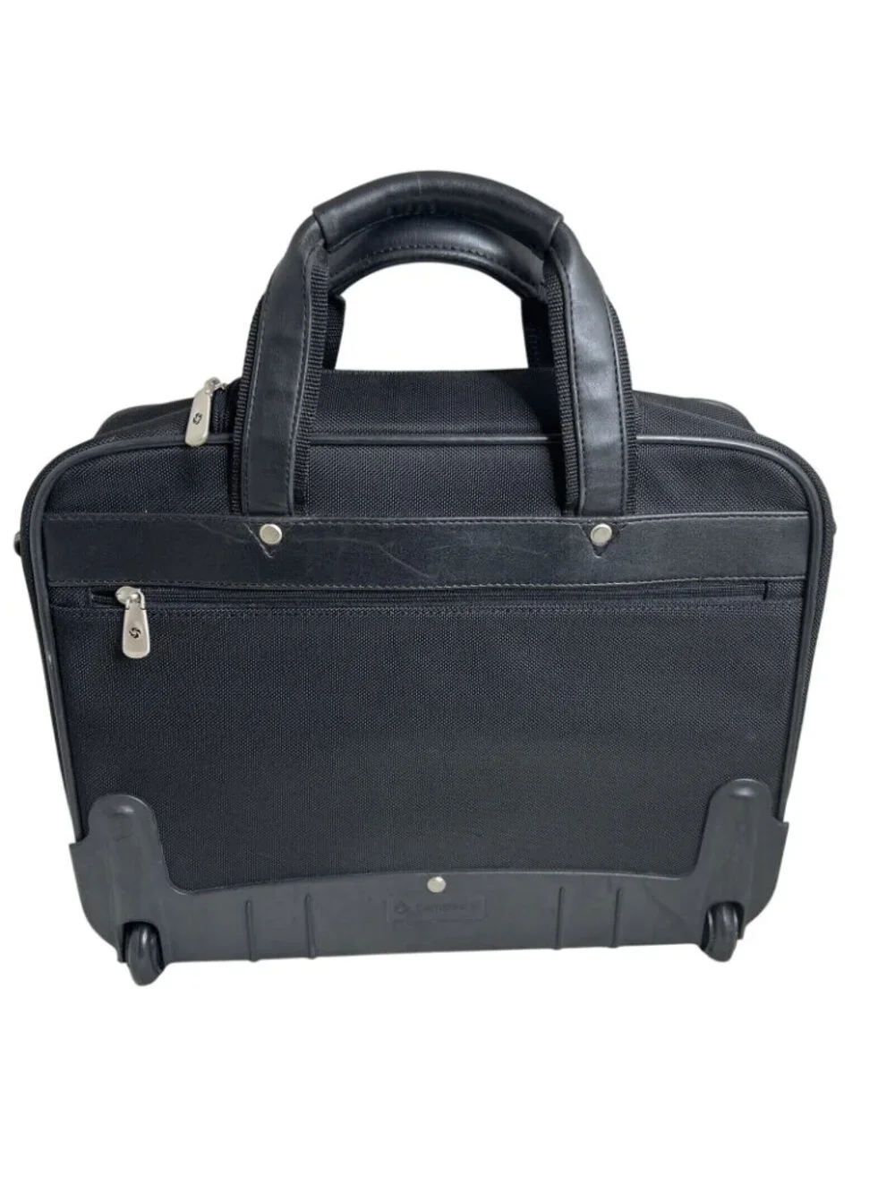 Samsonite Rolling Laptop Bag Black Nylon & Leather